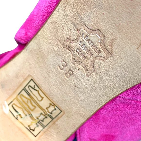 MELLOW YELLOW Nuevo Pink‎ Suede Peep Toe Slingback Bow Pumps - Picture 8 of 12